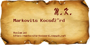 Markovits Kocsárd névjegykártya